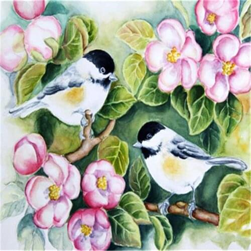 Birds And Flowers Pre-Printed 11CT Cross Stitch DIY Embroidery Patterns DMC Threads Sewing Knitting Needlework Counted