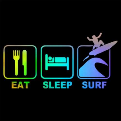 Funny Fashion Eat Sleep Surf Car Window Truck Wall Home Glass Door JDM Stickers Vinyl Decal Decor Gift
