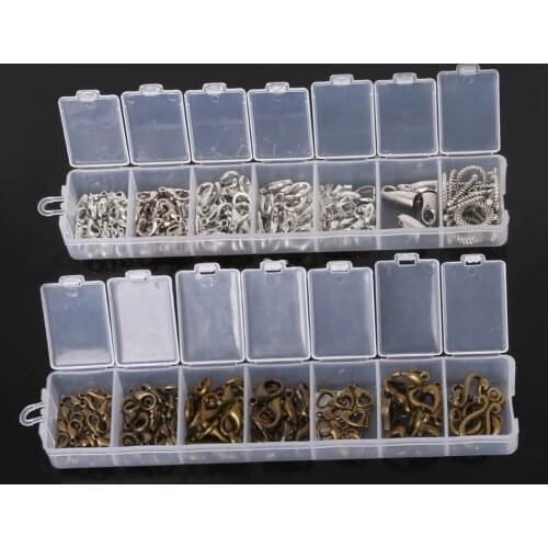 Mixed Style 100Pcs/lot Rhodium/Bronze Color Open Lobster Clasp Hooks For Jewelry Making Findings DIY Accessories