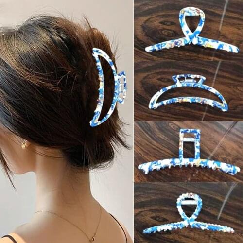 2021 New Spray Painted Hair Claws Back The Head Simple Large Hair Grab Girl Summer Shark Clip Hair Accessories for Women