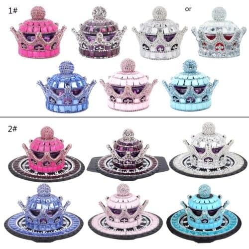 1 Piece 6 Colors Crystal Crown Car Ornaments Interior Decoration Cars Home Offices Air Freshener Perfume Diffuser Decors