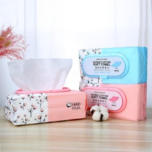 100Pcs/ Pack Pearl Pattern Facial Wash Towel Extraction Skin Cleansing Cotton Soft Towel Disposable Facial Cleaning Beauty Tool
