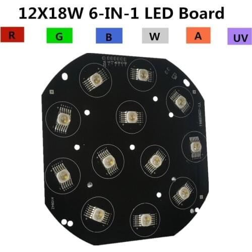 12X18W led par lamp beads, RGBWA UV LED Board Professional stage light led light source