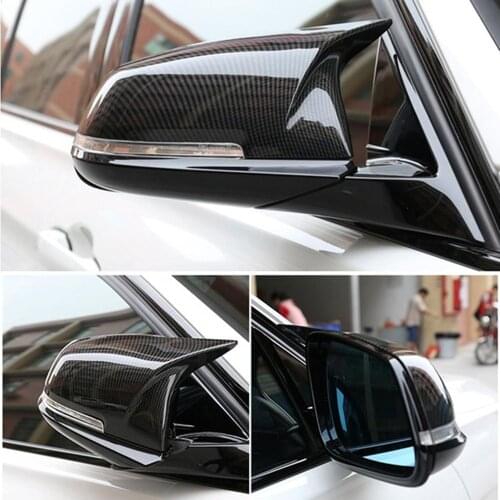 1Pair Carbon Fiber Gloss Matte Black Car Rear View Mirror Cover Case Cap For Bmw F20 F22 F30 F31 F32 F33 F36 F34 F35 51162222543