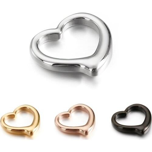 4 Colors Stainless Steel Love Heart Charms Pendant Bracelet Necklace Jewelry Making Charms Gift 23*23mm