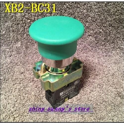 4Pcs/Lot XB2-BC31 1 NO Momentary Green Mushroom Head Push Button Switch N/O Brand New