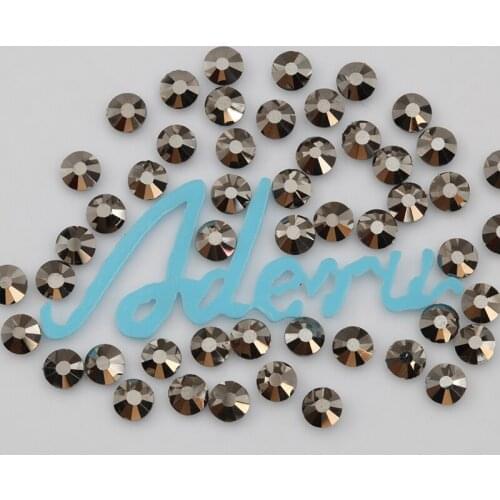Aderu crystal hematite 811 super shiny lead free crystal hot fix rhinestone for nail art ornament garment shoe phone decoration