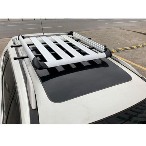 Car Auto Parts Silver Roof Rack Cargo, Universal Aluminum Alloy Luggage Basket For SUV Roof Carrier - Single Deck 140*100 cm