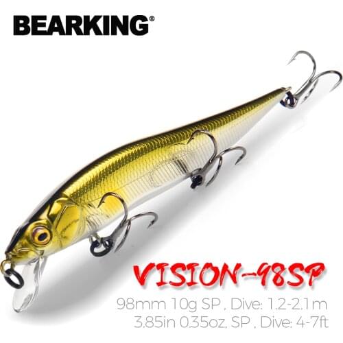BEARKING 9.8cm 10g SP dive 2.1m professional Minnow Wobbler fishing lures quality jerkbaits Artificial Bait Predator tackles