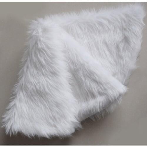 Free Shipping Faux Fur Christmas Tree Skirt Snowy White Tree Skirt for Christmas Decorations with polar fleece backing
