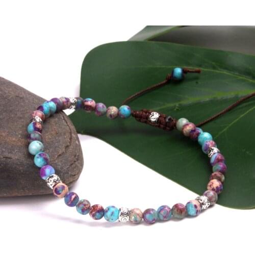 Premium Beads Skinny Bracelets Stone Japser Fancy Friendship Bracelets Lovers Couples Yoga Bracelet Jewelry Dropshipping