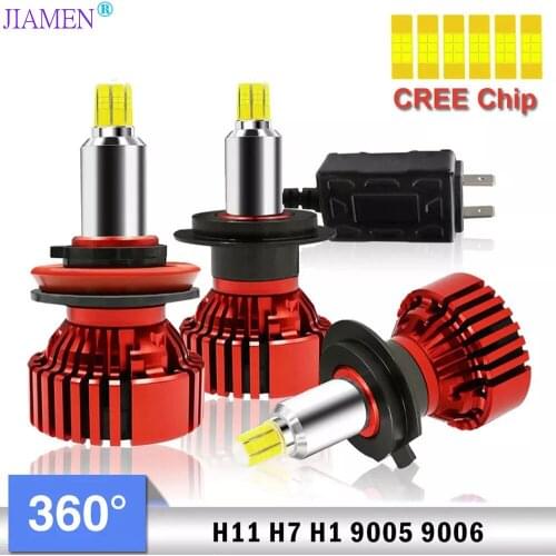 FUXUAN H7 H4 Car Headlight Super Power 100W H1 H11 9012 Led Bulb 20000LM 12V Auto Light 9005 9006 Turbo LED 3D 360 Degree Auto