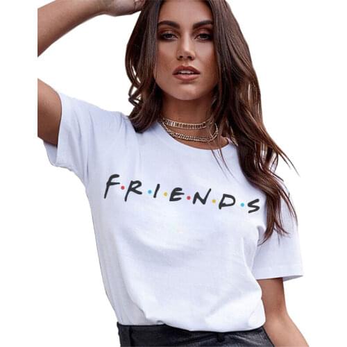 T-Shirt Women Top New Harajuku Summer Fashion Casual Friends TV Printed Kawaii Vogue Best Friends Shirts Tee Tops Ladies Clothes