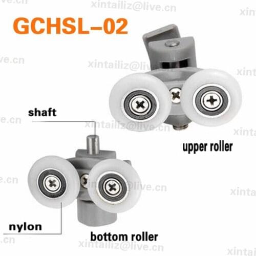 [GCHSL] Free Shipping 8PCS double bearing glass bathroom roller wheel pulley two ball bearing shower roller