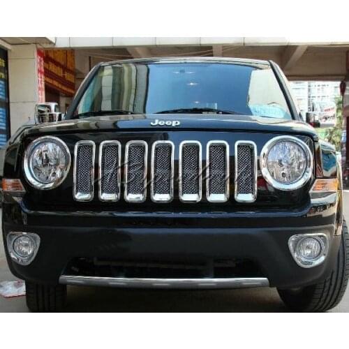 ABS Plastic Chromed Head Lamp Lights Trim Cover For 2011-2017 Jeep Patriot