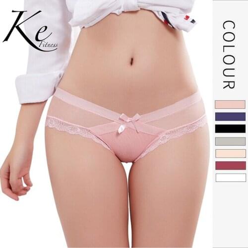 KE pack 3 units mesh sexy breathable low waist ladies lace underwear briefs comfortable seamless pregnant women