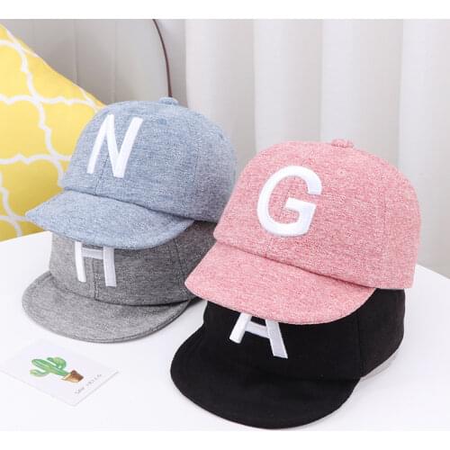 Letter Baby Hat Summer Kids Baby Boy Girl Sun Hat Baseball Caps Striped Toddler Children Snapback Hip-Hop Hat Casquette Enfant