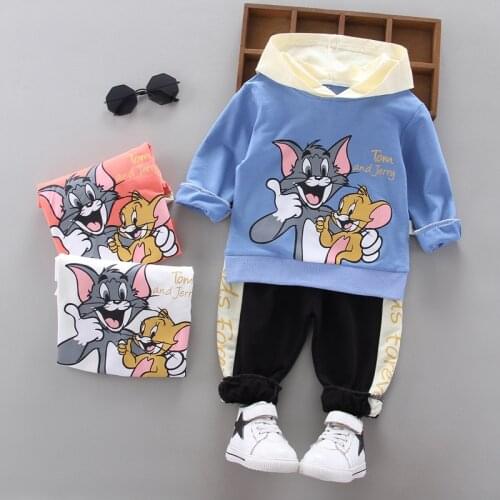 Toddler Boutique Girls Clothing Sets New Fashion Cartoon Long Sleeved Hooded Hoodies + Pants Korean Kids Clothes Jogging Suits