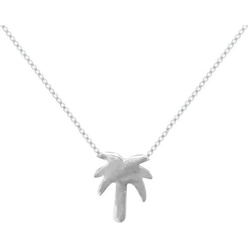 Palm tree pendant in 925 silver. Comfortable jewel for daily use. Adjustable in various sizes