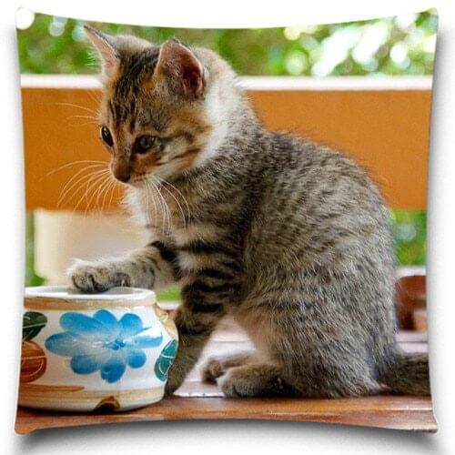 Lovely Cute Cat or Christmas Decorative cushion pillow case cover - Double-sided Printing, Square Size Optional