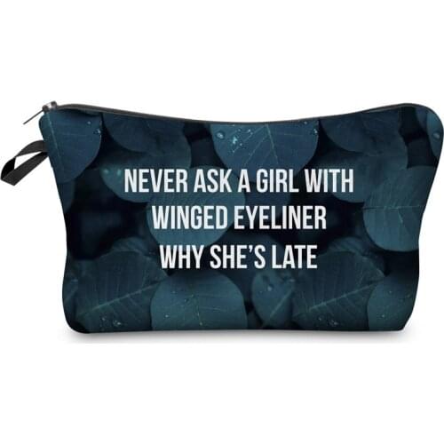 Fashion Cosmetic Bag Print Women Brand makeup bags Cute bag headset candy Cosmetic Bagsdigital printing Collection men letter