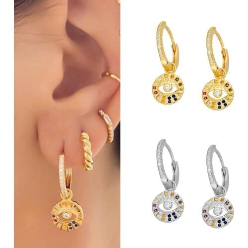 Star/Crystal/Eye Shaped Exquisite Pendant 925 Sterling Silver Ear Buckle Trendy Hoop Earring Jewelry For Women Birthday Gifts