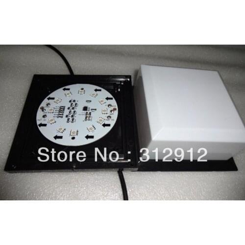 DC24V WS2811 square type pixel module,12pcs 5050 SMD rgb led inside,2.88W,120mm*120mm,milky cover