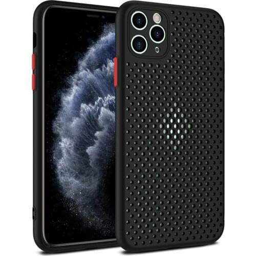 For iPhone 11 Case 12 Pro Mini X S Max 7 8 Plus XR Honeycomb Dissipate Heat Ultrathin Ventilation Cover Anti-knock