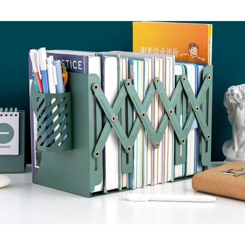 Telescopic Metal Book Stand Simple Desktop Folding Storage Shelf Creative Wind Stretch Book By Telescopic Book Stand