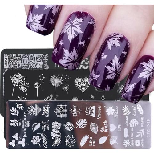 Nail printing plate flower leaf image template lace flower cat geometric animal template nail art seal DIY nail art template