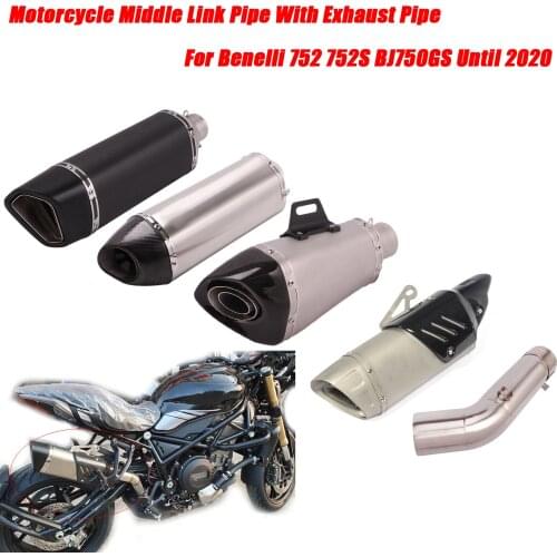 Motorcycle Middle Link Tubes Stainless Steel With Tail Exhaust Pipe Lossless Set Escape for Benelli 752 752S BJ750GS Until 2020