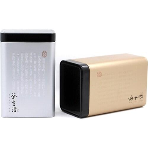 Xin Jia Yi Packaging Sliver Color Paint Glossy Elegant Tin Cans Square Shape High-quality Tea Aluminum Tin Small Tea Cans