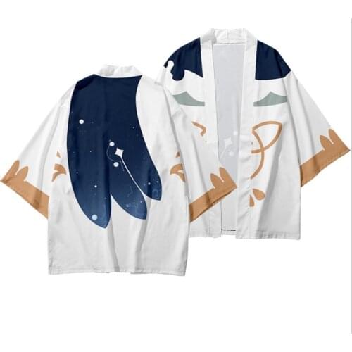 Genshin Impact 3D Japanese Kimono Haori Yukata Leisure Cosplay Fashion leisure Short Sleeve Kimono men women Shirts Streetwear