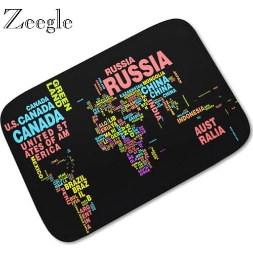 Zeegle Printed Doormat Soft Welcome Mats for Front Door Flannel Home Decoration Non-slip Floor Mat Absorbent Carpet