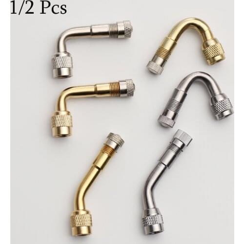 1/2 Pcs 45/90/135 Degree Angle Brass Air Tyre Valve Extension Stem Adapter Car Truck Motorcycle High Quality Cycling Accessories