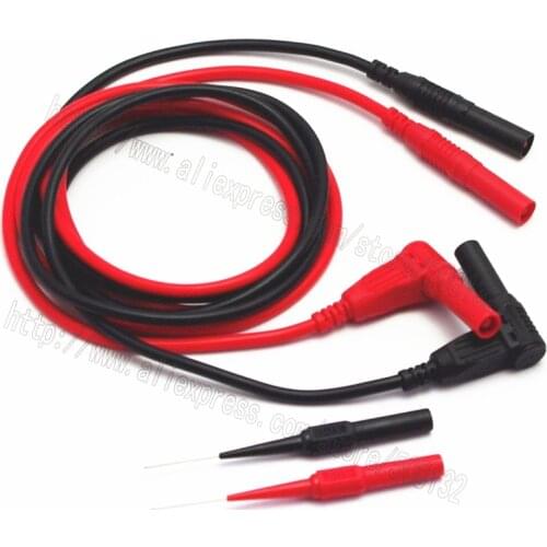 1m/3ft/39in 4mm Test Lead Silicone Shrouded Right +Insulation Piercing Needle Non-destructive Test Probes Red/Black NEW