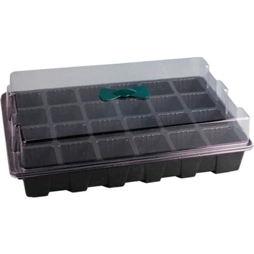 1PCS Seedling Starter Trays with Dome 24 Cells for Gardening Bonsai Seedling Plant Grow Starting Germination Kit Black