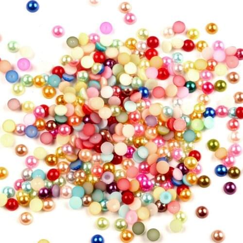 1000pcs 6/7/8/9/10mm Colorful AB Pearls Half Round Flatback Beads For Clothes Jewelry Making DIY Embellishments Accessories