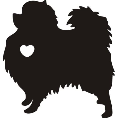 12x11cm I Love My Pomeranian Dog Animal Black/white dog Car Sticker waterproof decals Car Styling Accessories Window Decor CL020