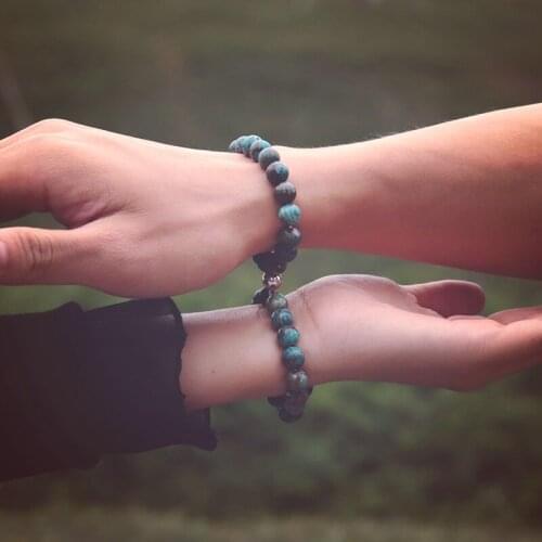 2021 Romantic Couple Magnetic Bracelet Natural Stone Matching Braslet For Lovers Valentine Brazalete Magnet Braclet Jewelry Gift