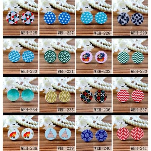 20PCS (226-241)16mm Photo Printing Wood Laser Cut Round Cabochon DIY make Rings, Earrings,Bobby pin, Hairpins-WEH (No holes)