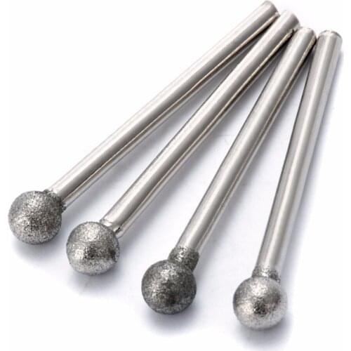 20pcs/lot 3mm Shank Diamond Drills Grinding Heads Mini Drill Burrs Bit Set for Rotary Tool Mayitr Polished Glass Carving Tools