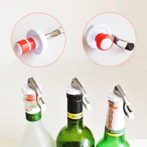 200pcs Multifunctional Beer Red Wine Tool Stainless Steel Bottle Opener&silicone Cork Wine Stopper Creative Kitchen Accessories