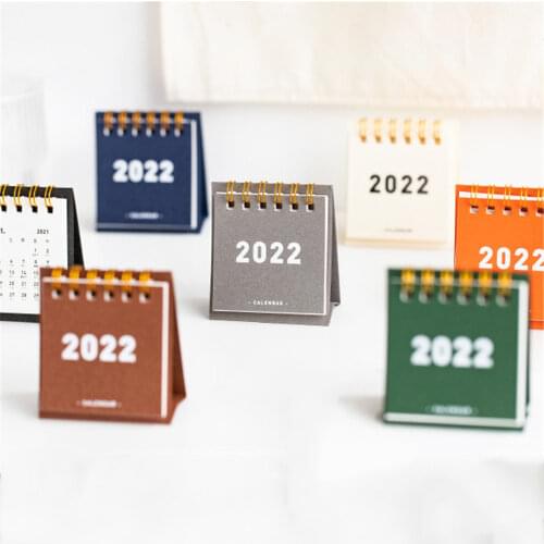 2022 Mini Desk Calendar 365 Days Solid Color Dual Daily Scheduler Table Planner Yearly Agenda Organizer School Office Supplies