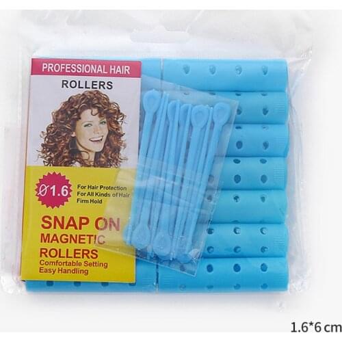 3 Packs/set 16mm Plastic Hair Rollers with Hair Pins Kit Cold Perm Rods Curler Bars Air Bang Clip Curling Fluffy Wavy Maker 1513