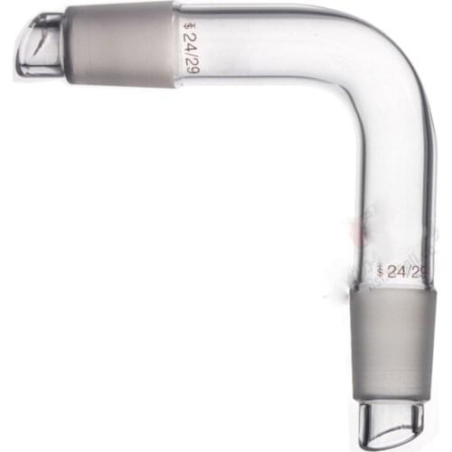 Glass Distillation adapter,Distilling Head,90 Degrees bend Standard Ground Mouth.Standard mouth 24/29,Used for distillation unit