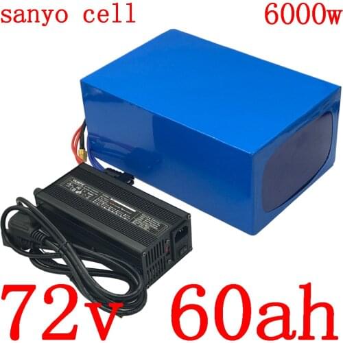 72V battery 72V electric bicycle battery 72V 4000W 5000W 6000W electric scooter battery 72V 60AH lithium battery use sanyo cell