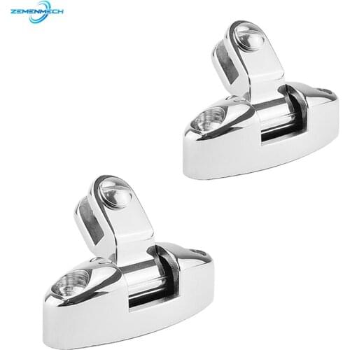 2PCS Boat Accessories 316 Stainless Steel Boat Bimini Top Mount Swivel Deck Hinge With Rubber Pad Marine Hardware Yacht Canoe