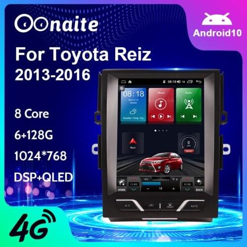 6G+128G 2Din Car CD DVD Player GPS Navigation For Toyota Reiz 2010-2016 Tesla Style Android Radio Car Stereo Multimedia Headunit