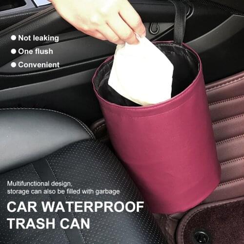 Car Storage Busket Interior Rubbish Container For Waste Organizer Holder Waterproof Garbage Can Trash Bin Folding Auto Accessory